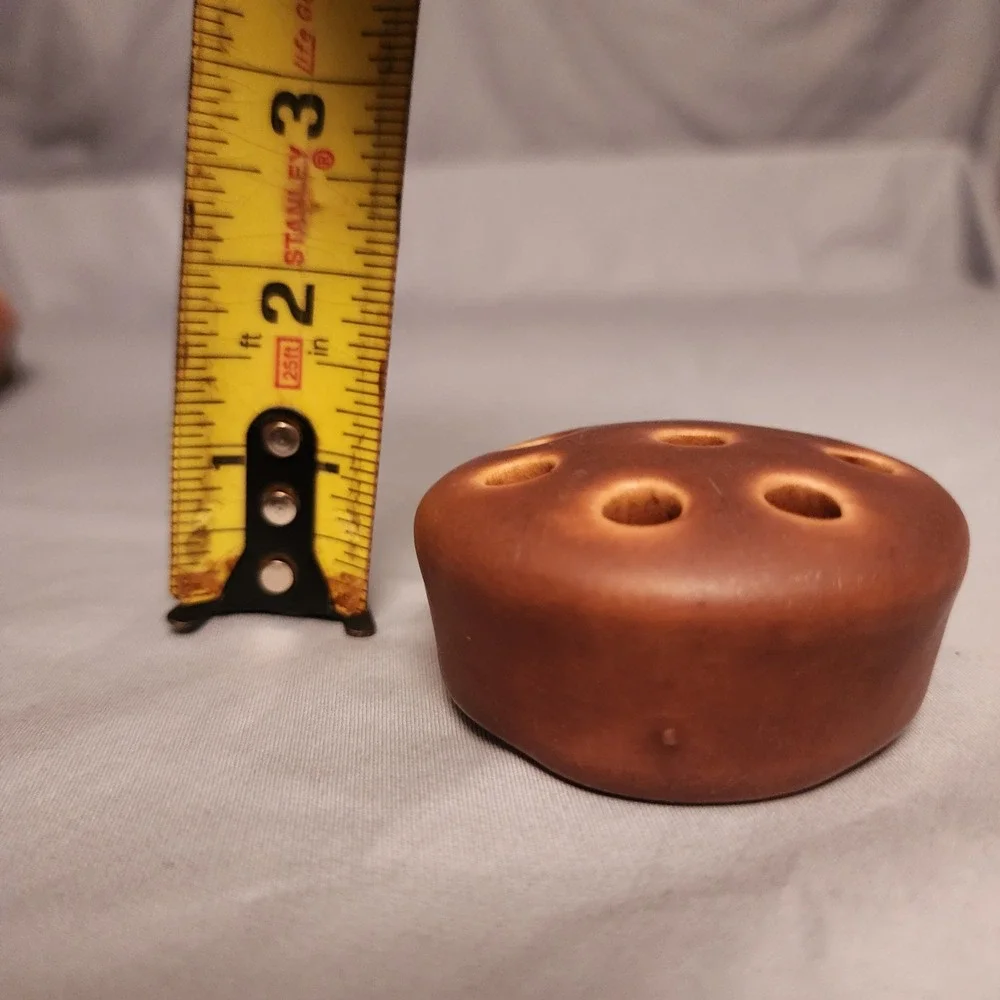 Vintage Brown Ceramic Flower‎ Frog Floral Arrangement Holder Insert
